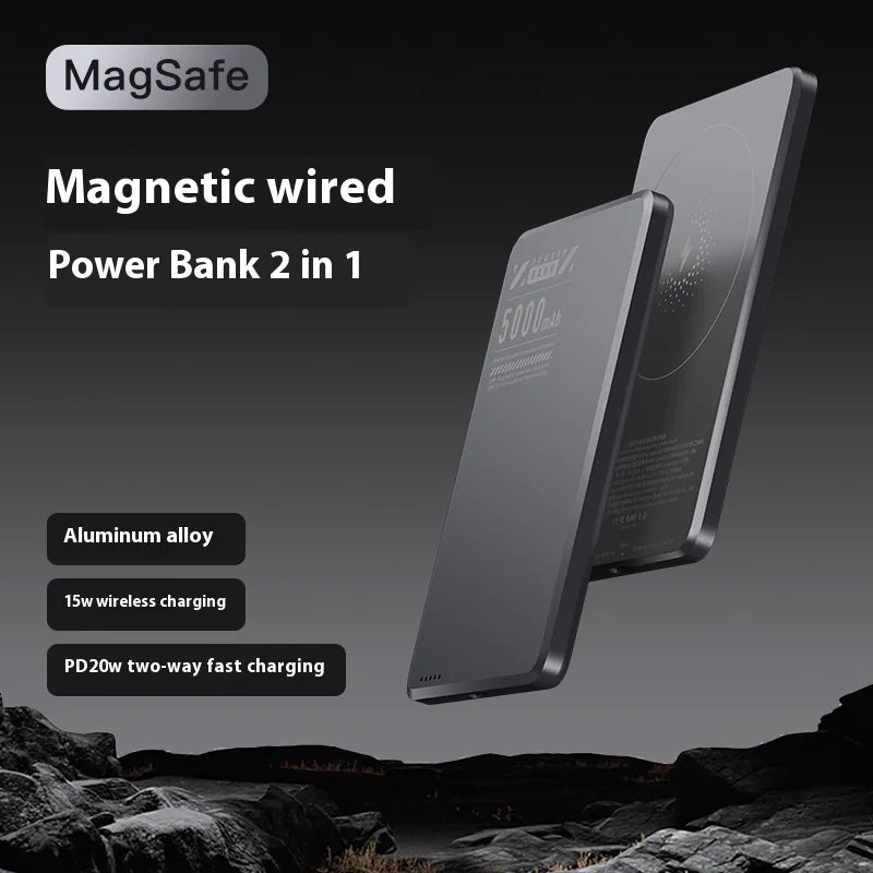Magnetic Wireless Power Bank – Ultra Slim 2-in-1 Charger