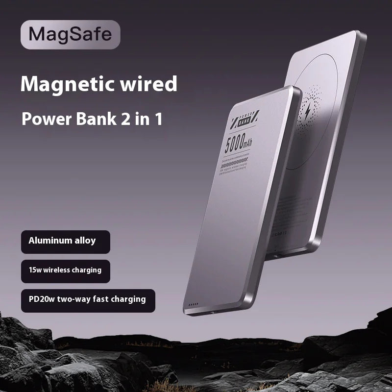 Magnetic Wireless Power Bank – Ultra Slim 2-in-1 Charger