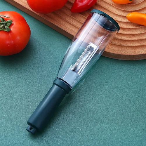 Mess-Free Peeler with Storage Container