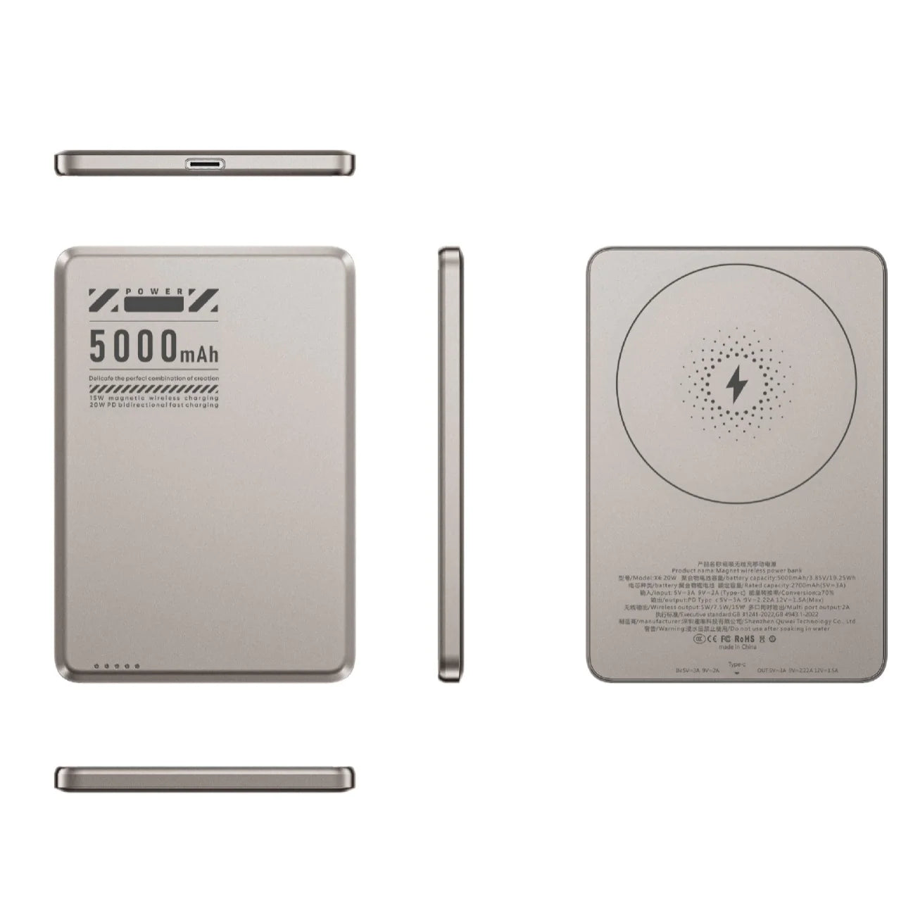 Magnetic Wireless Power Bank – Ultra Slim 2-in-1 Charger